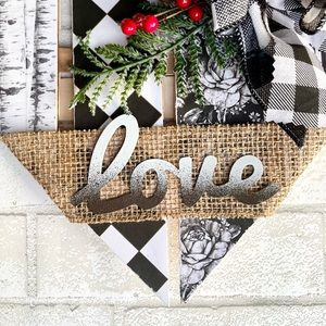 Valentine Heart Home Wall Decor Wood Door Hanger